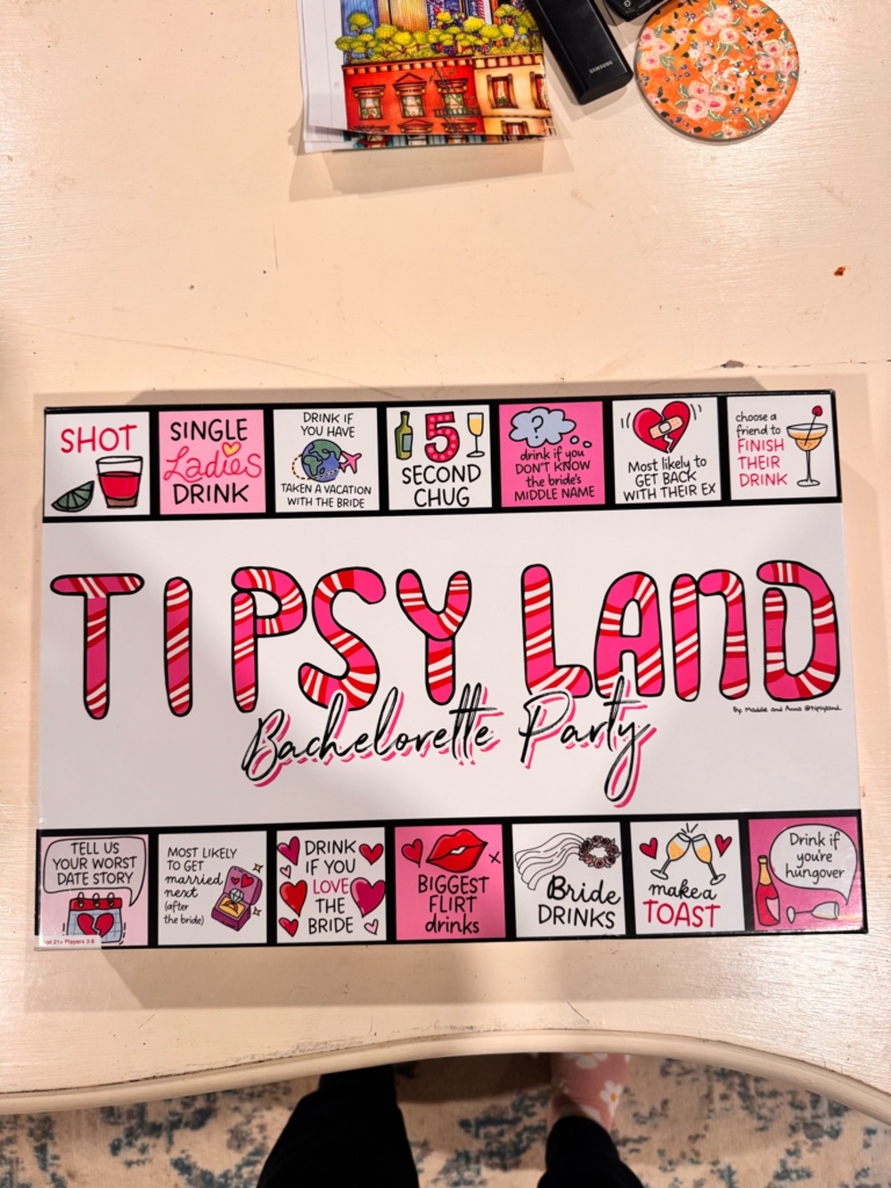 Spencer's Tipsy Land Bachelorette Party Game - Pink & White